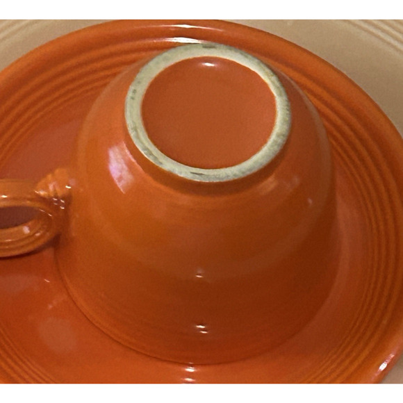 Fiesta Vintage Original Red O Ring Teacup And Round Saucer Excellent Condition - Picture 9 of 9